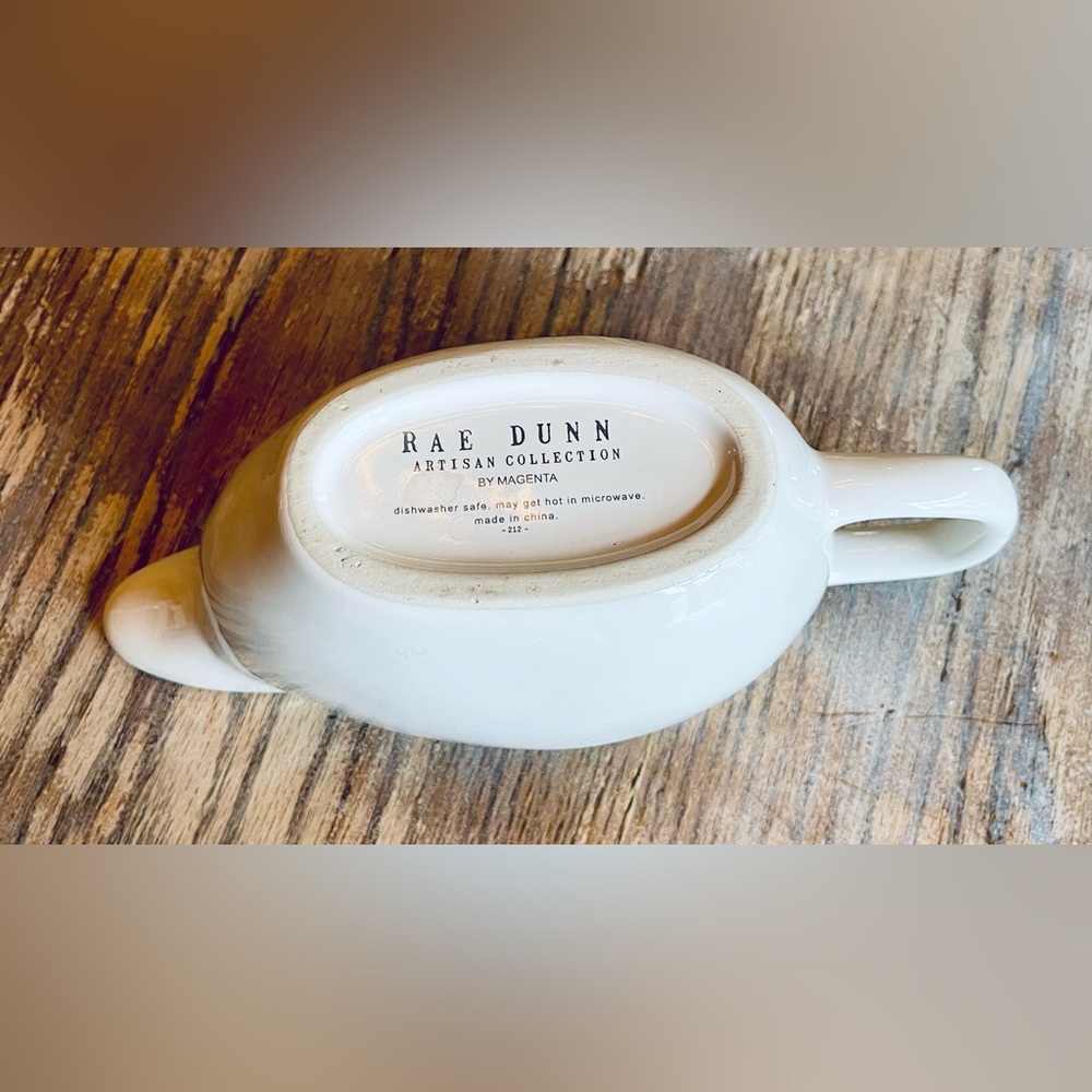 Rae Dunn Artisan Collection Magenta Hello Fall Gravy Boat. Squirrel And Rabbit - Picture 5 of 5